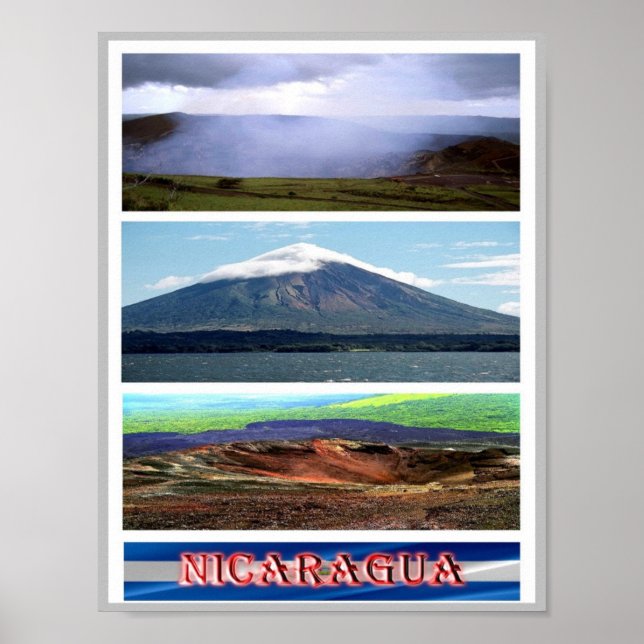 Nicaragua - Volcán - Mosaic - Poster (Framsidan)