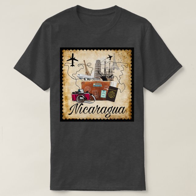 Nicaragua World Travel Souvenir Travel Destination T Shirt (Design framsida)