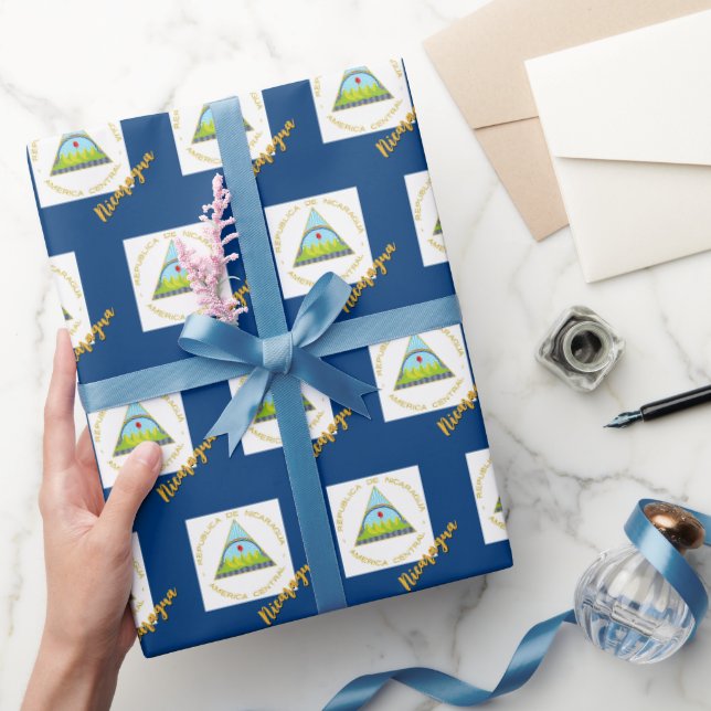 Nicaragua Wrapping Papper, Nicaraguan Flagga Patri Presentpapper (Gifting)