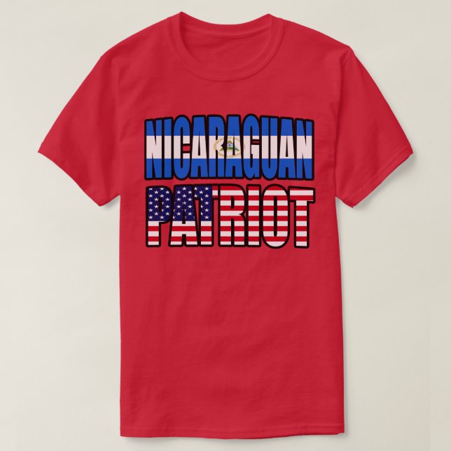 Nicaraguan American Patriot Pride Heritage Flagga T Shirt (Design framsida)