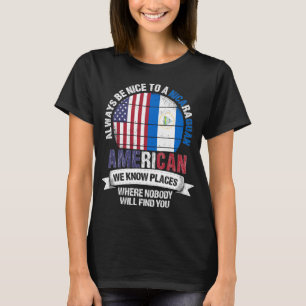 Nicaraguan Amerika känner Ställen Nicaragua Flag T Shirt