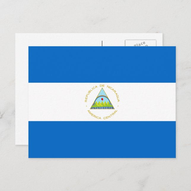 Nicaraguan Flagga, Flagga Nicaragua Vykort (Fram/baksida)