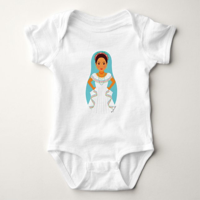 Nicaraguan Matryoshka Baby Bodykostan T Shirt (Framsida)