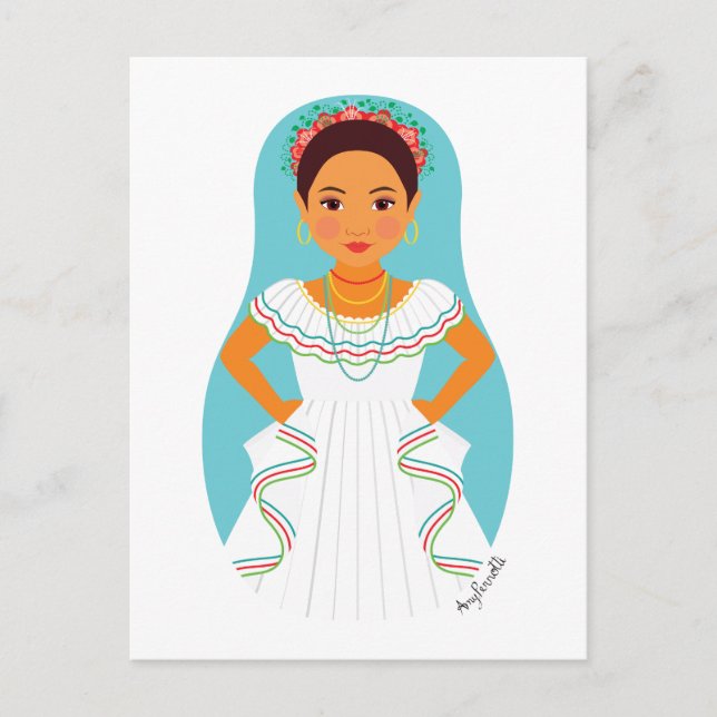 Nicaraguan Matryoshka Postcard Vykort (Framsida)