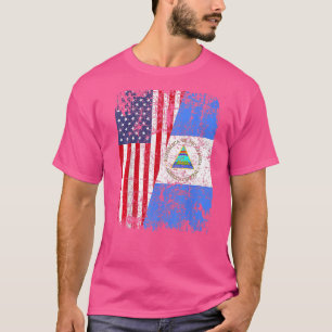 NICARAGUANISKA RÖTTER Halv amerikansk flagga USA N T Shirt