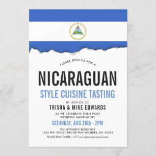 Nicaraguansk för partyflagga för cuisine   inbjudningar