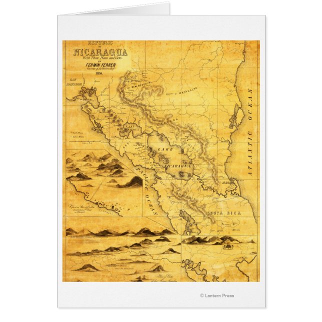 NicaraguaPanoramic MapNicaragua Hälsningskort (Framsidan)