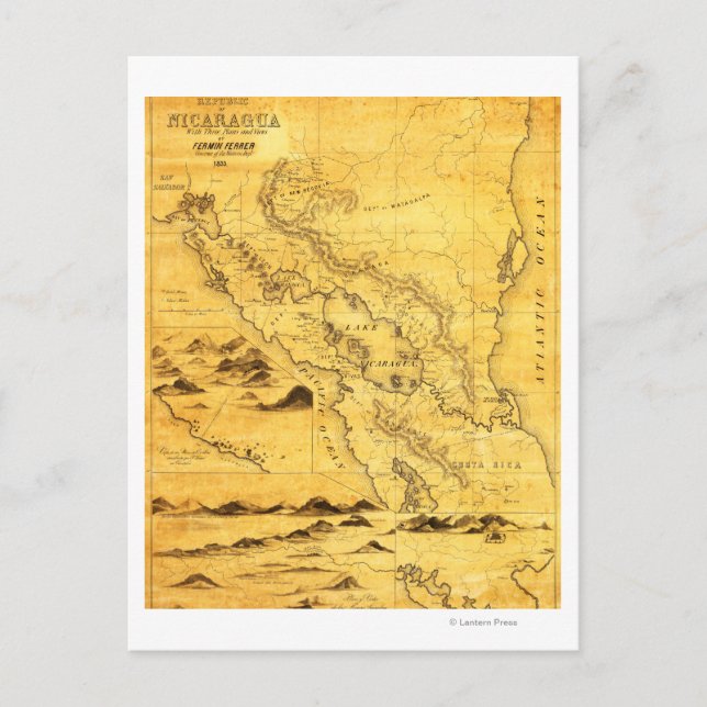 NicaraguaPanoramic MapNicaragua Vykort (Framsida)