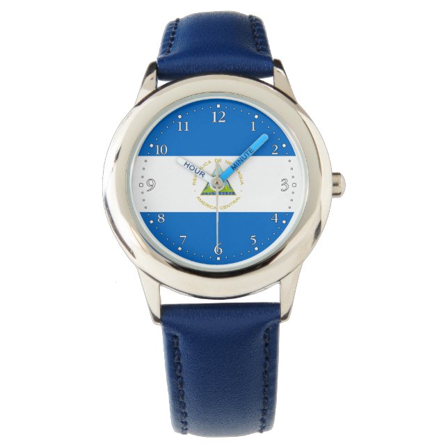 Nicaraguas flagga armbandsur (Framsida)