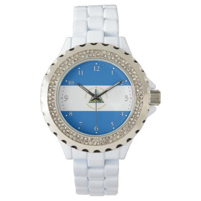 Nicaraguas flagga armbandsur (Framsida)
