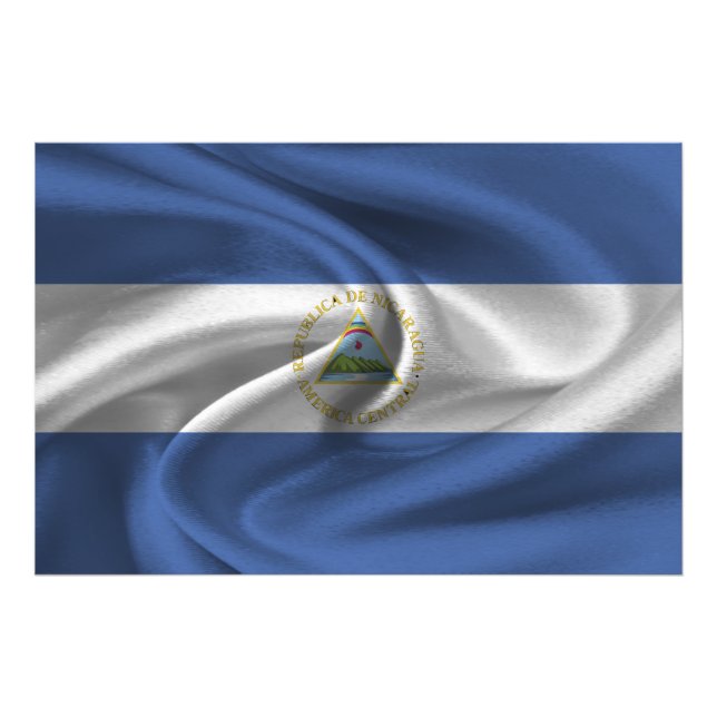 Nicaraguas flagga fototryck (Framsidan)