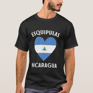 Nicaraguas flagga hjärta Esquipulas stad T Shirt