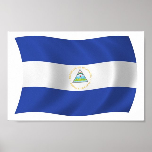 Nicaraguas flagga Postertryck Poster (Framsidan)