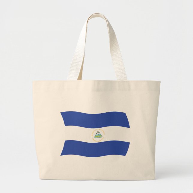 Nicaraguas flagga shoppingväska jumbo tygkasse (Framsidan)