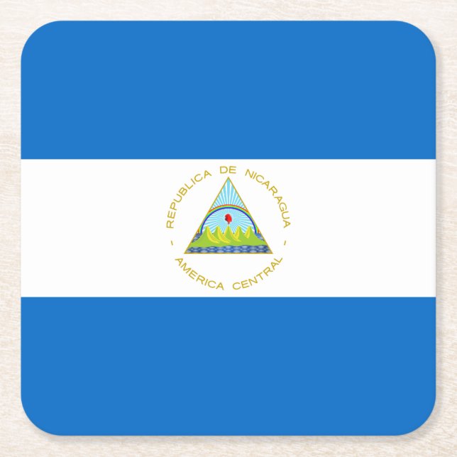 Nicaraguas flagga underlägg papper kvadrat (Framsidan)