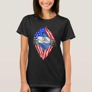 Nicaraguas rötter USA flagga Patriotisk nicaraguan T Shirt