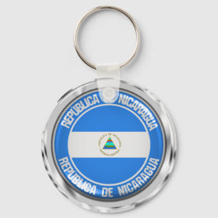 Nicaraguas runda Emblem Nyckelring