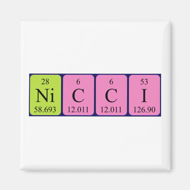 Nicci Perici bord namn magnet (Framsidan)
