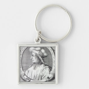 Niccolo Machiavelli 1724 Fyrkantig Silverfärgad Nyckelring