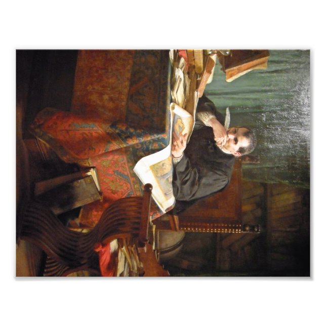 Niccolò Machiavelli i sin studie av Stephano Ussi Fototryck (Framsidan)