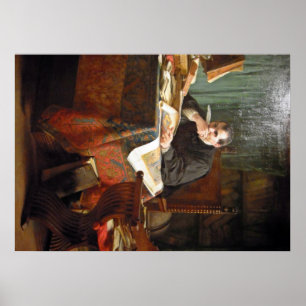 Niccolò Machiavelli i sin studie av Stephano Ussi Poster