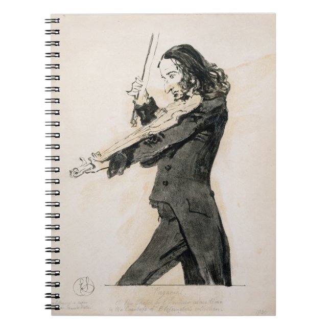 Niccolo Paganini (1782-1840) som leker fiolen, 1 Anteckningsbok (Framsidan)
