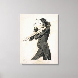 Niccolo Paganini (1782-1840) som leker fiolen, 1 Canvastryck