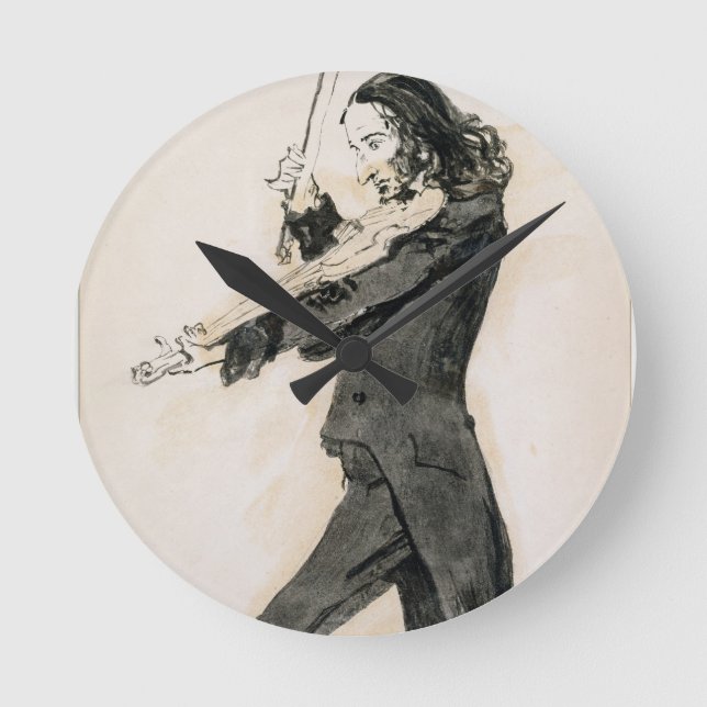 Niccolo Paganini (1782-1840) som leker fiolen, 1 Rund Klocka (Framsida)