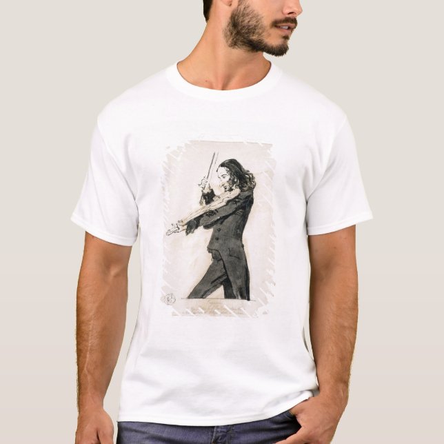 Niccolo Paganini (1782-1840) som leker fiolen, 1 T-shirt (Framsida)