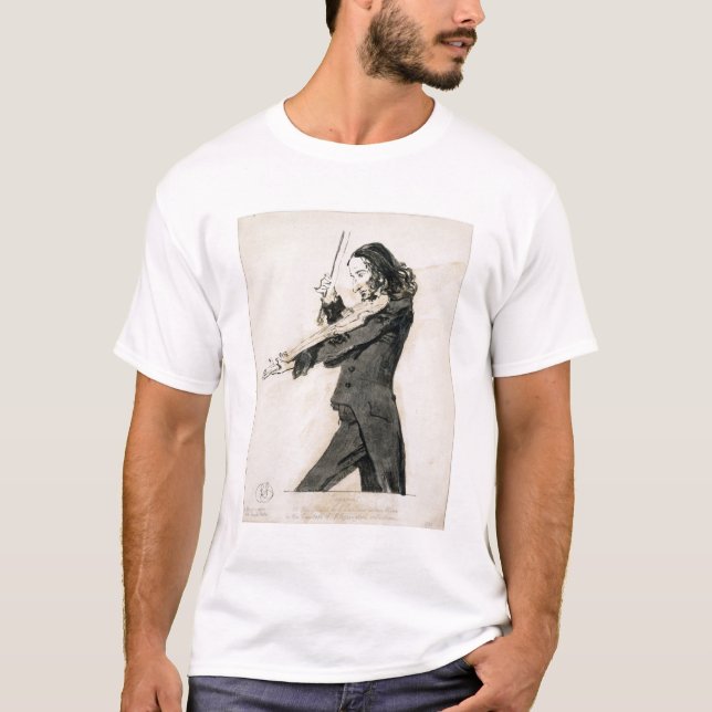 Niccolo Paganini (1782-1840) som leker fiolen, 1 Tee (Framsida)