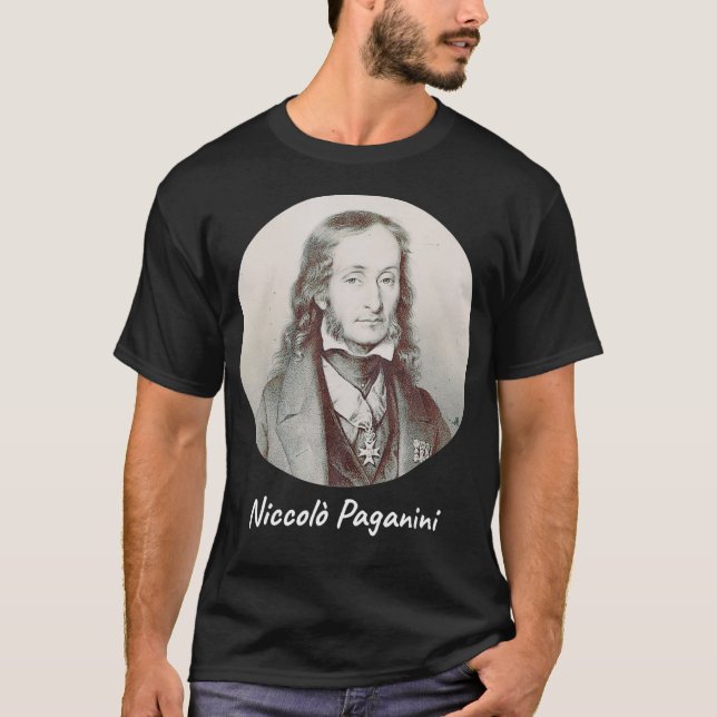Niccolo Paganini Composer Porträtt T Shirt (Framsida)