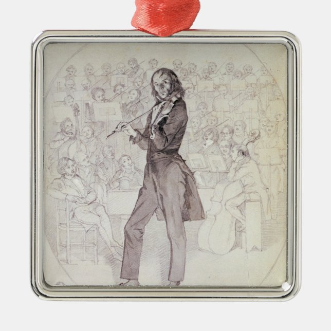 Niccolo Paganini, violinist Julgransprydnad Metall (Framsidan)