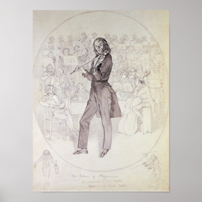 Niccolo Paganini , violinist Poster (Framsidan)