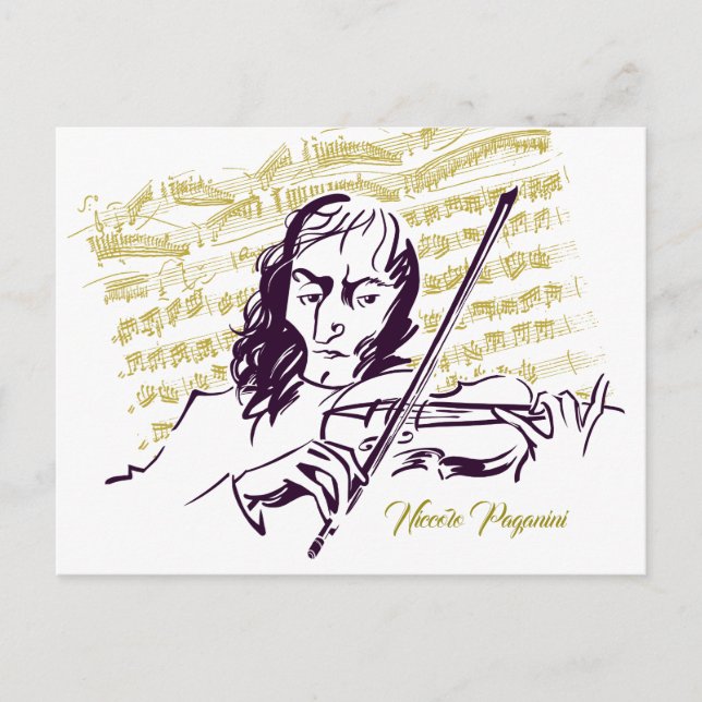 Niccolo Paganini Vykort (Framsida)
