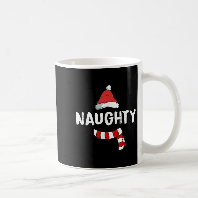 Nice And Naughty Shirt Matching Christmas Pajamas  Kaffemugg (Höger)