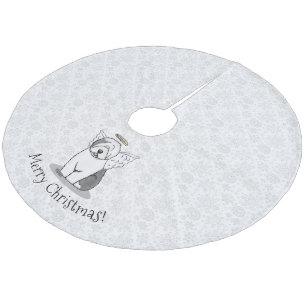 Nice Angel Old English Sheepdog (Grått 1) - Cute Julgransmatta Fleece