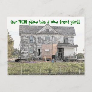 Nice beklär rolig adressändring för gården meddelande vykort