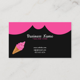 Nice Black and Rosa Sprinkles Ice Cream Shop Visitkort