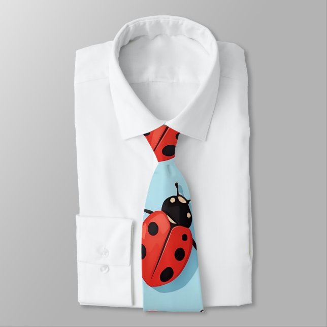 Nice Blue och Red Ladybugs Mönster Slips (Bunden)