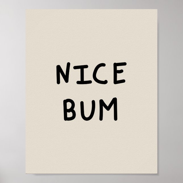Nice Bum typography Poster (Framsidan)