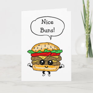 Nice Buns, Food Pun, Flirty Boykompis/Girlkompis Kort