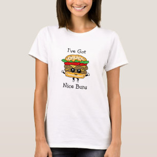Nice Buns Hamburger Food Pun Funny T-Shirt