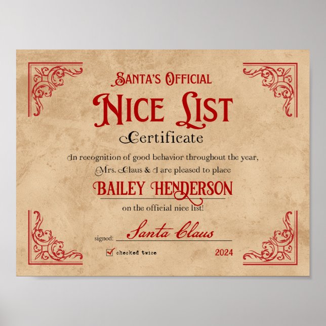 Nice-certifikat godkänt Jultomten Poster (Framsidan)