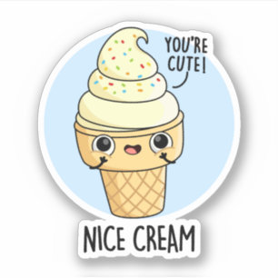Nice Cream Funny Ice Cream Pun Klistermärken
