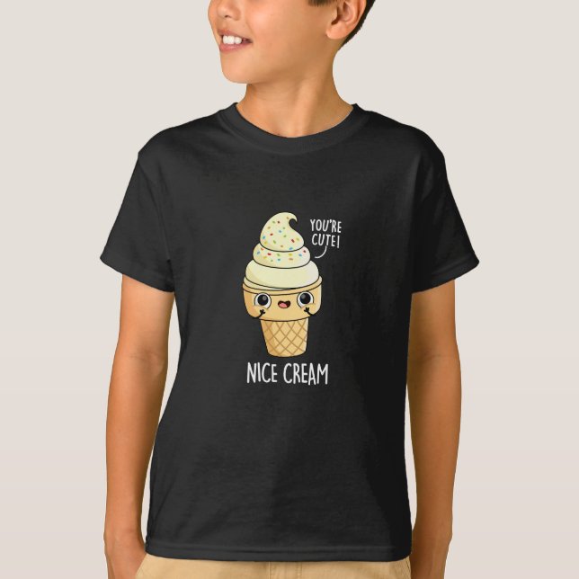 Nice Cream Funny Ice Cream Pun Mörk BG T Shirt (Framsida)