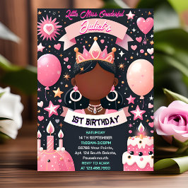 Nice Cute Queen Little Miss Onederful 1:a födelsed Inbjudningar