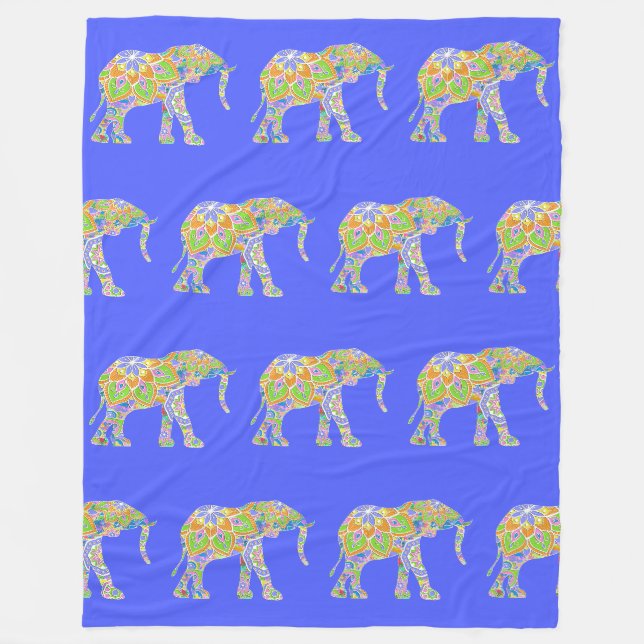 Nice Elephant Mandala Design 2 Fleecefilt (Framsidan)