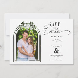Nice Floral Arch Effect Romantic Wedding Photo Spara Datumet