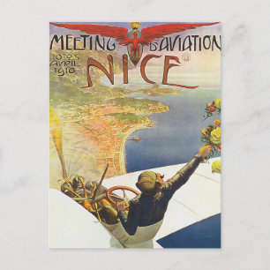 Nice Frankrike Aviation Poster Art Vykort