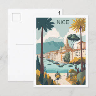 Nice Frankrike Berömd Travel Ställe Vykort